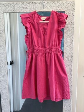 Universal Thread Fuchsia Ruffle Sleeve Casual Dress